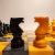 1970s Rare Colors Luxury Chess Set in Genuine Hand Carved Italian Alabaster of Volterra For Sale - Image 9 of 11