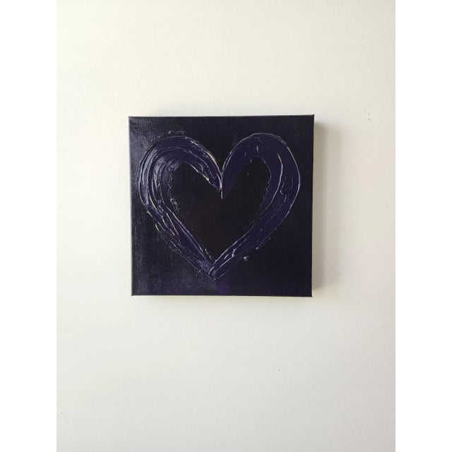 2020s Deep Purple Heart Painting For Sale - Image 5 of 6