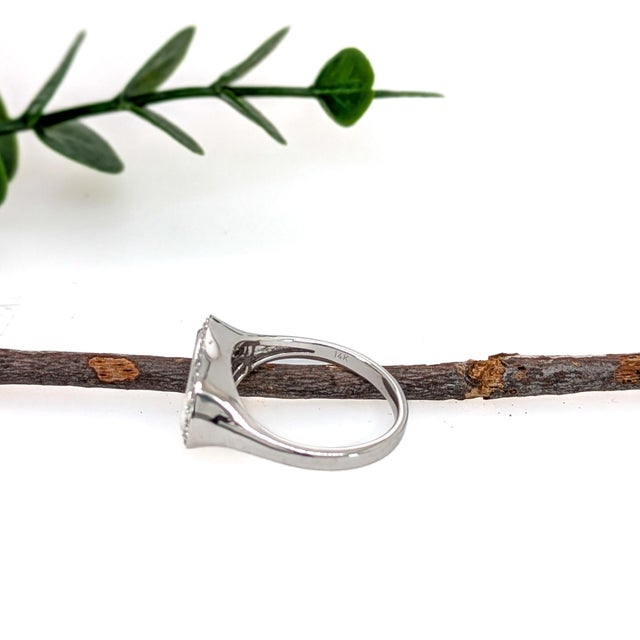 1.9 Carat Boulder Opal Ring W Natural Diamond Halo in 14k Gold | Fancy 13x6.6mm, Size 6.75 For Sale In Columbus - Image 6 of 6