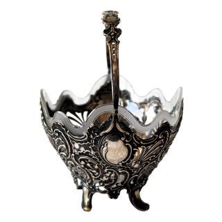 Bonbonniere in Silver with Original Glass Insert, 1890s For Sale