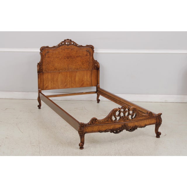 1950s Pair of Batesville Vintage Burl Wood Single Beds For Sale - Image 5 of 15