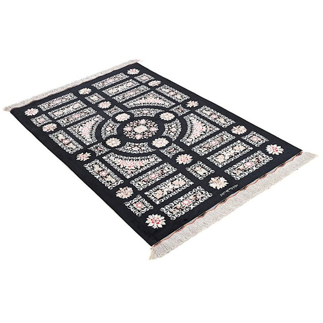 Ghom Silk Rug in Black For Sale - Image 13 of 15