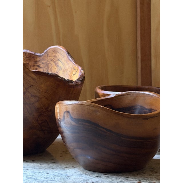Hand-Carved Olive Wood Serveware, 1980s, Set of 16 For Sale - Image 6 of 18