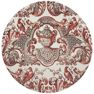 Nicolette Mayer Royal Delft William and Mary Red 16" Round Pebble Placemats, Set of 4 For Sale