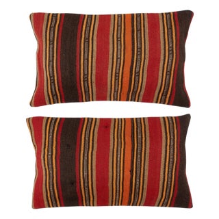 14"x24" SET OF 2 - Handmade Kilim Cushion Covers. A pair of Lumbar Pillow Covers For Sale