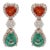 Heart Cut Sapphire and Emerald Diamond Dangle Earrings - 2 Pieces For Sale