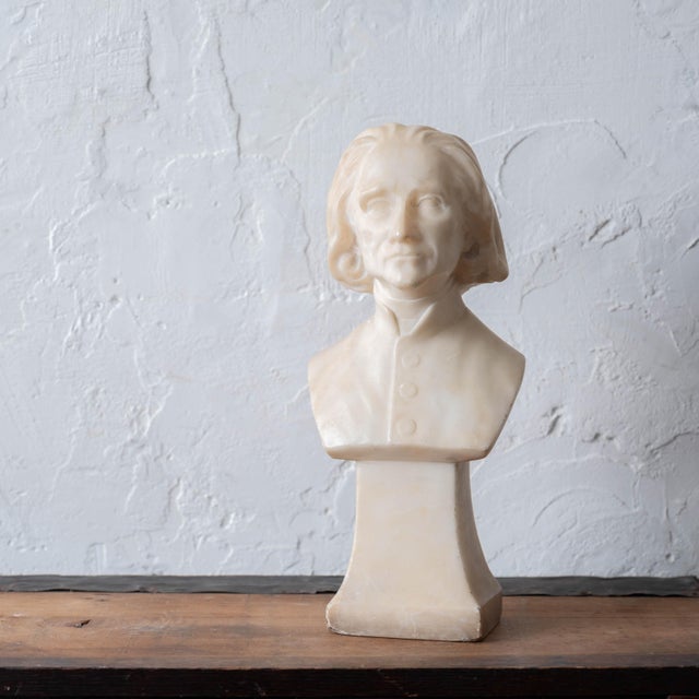 White Franz Liszt Marble Bust, 19th Century For Sale - Image 8 of 13