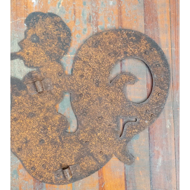 Early 20th Century Primitive Folk Art Sheet Metal Weathervane of Triton For Sale - Image 11 of 15