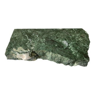 Late 20th Century Green Serpentine Marble Stone Slab Tray For Sale