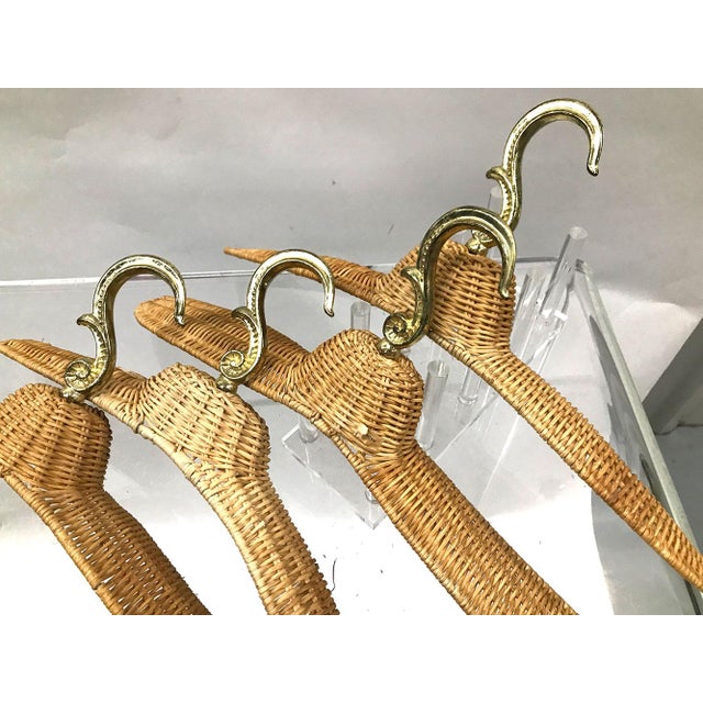 Vintage Rattan Coat Hangers — Set of 4 For Sale - Image 10 of 11