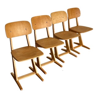 Vintage 1960's Mid Century Beechwood Dining Chairs For Sale