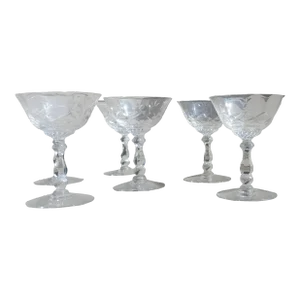 Heisey Barcelona Set of 6 Champagne, Tall Sherbet Glasses, 1940-1957