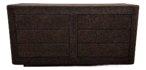 Vintage Postmodern Chocolate Brown Cork 6-Drawer Dresser – 1970s 80s Postmodern