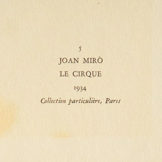 Joan Miró 1940s After Joan Miró, "The Circus", First Edition Period Swiss Offset Lithograph For Sale - Image 4 of 8