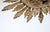 Metal Mid-Century Gilt Metal Sunburst Flush Mount with Leaf Rays, 1950s For Sale - Image 7 of 10