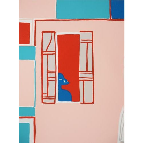 Françoise gilot (1921-2023) the pink house, 1983 original silkscreen print unsigned on vellum, 27.5 x 22.5 cm references:...