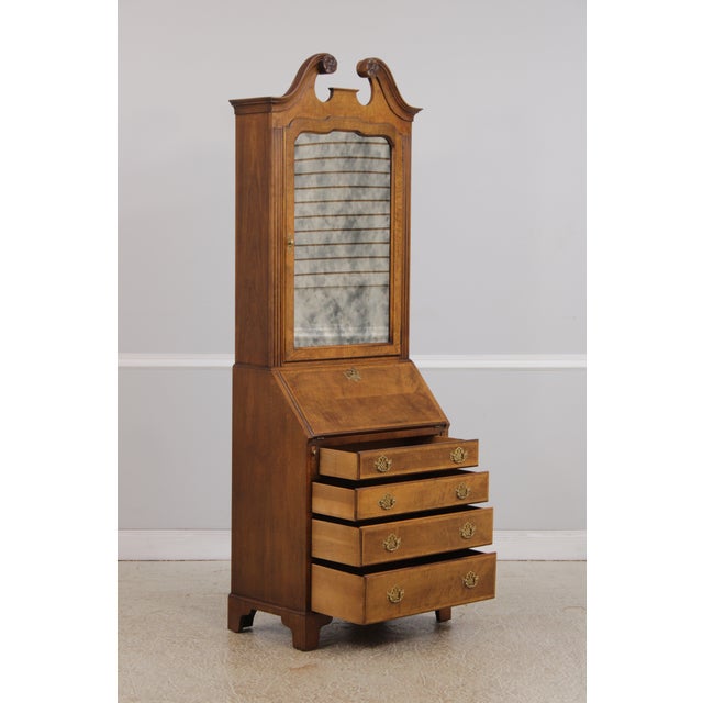 Baker Furniture Company Baker George II Walnut Secretary Desk For Sale - Image 4 of 17