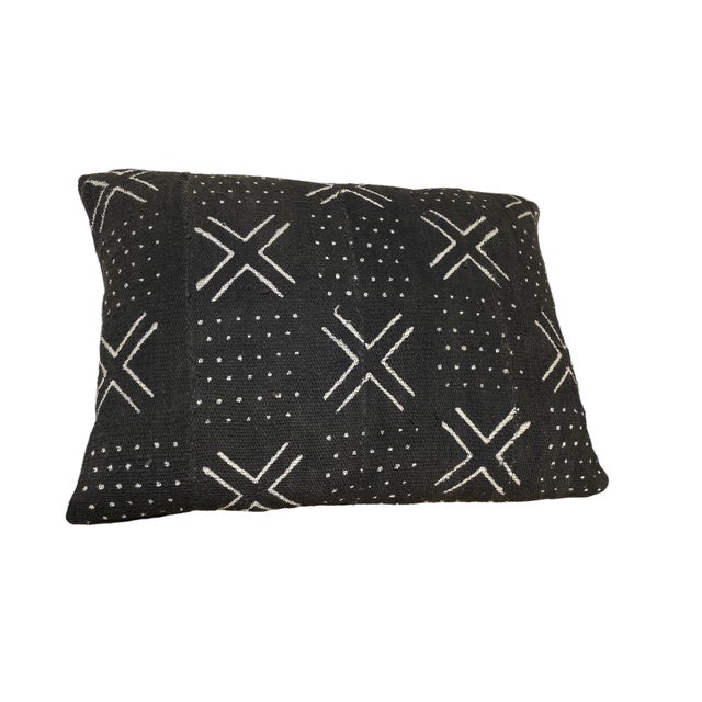 African Vintage African Mud Cloth Black & White Pillow Mali 18.5" W For Sale - Image 3 of 5