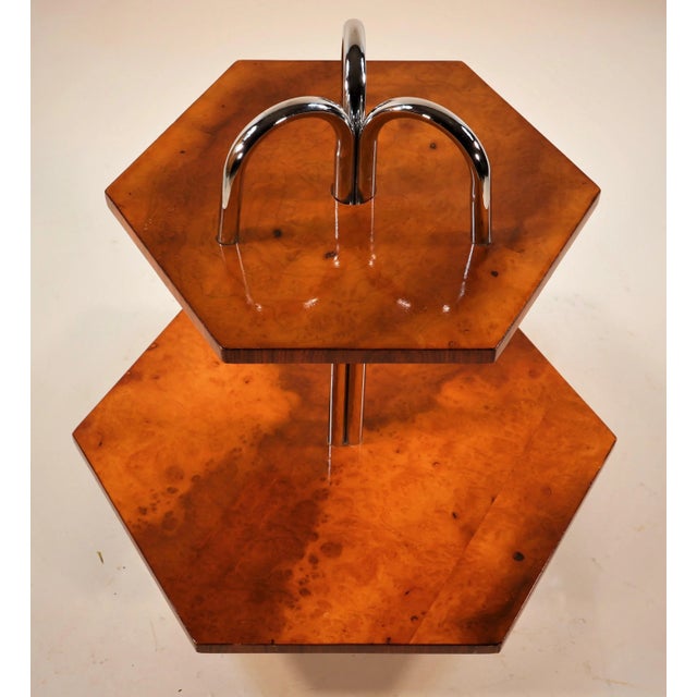 This Art Deco steamship two-tier table is an example of the popular cocktail tables of the roaring twenties. They were...