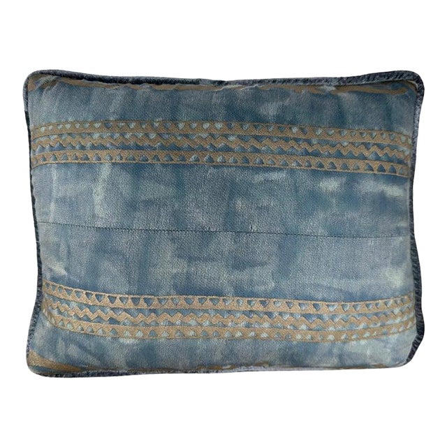 Petite Blue Fortuny Pillow For Sale