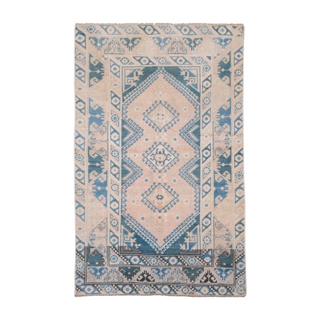 1960s HandKnotted Washed Out Turkish Oushak Rug 3'11" X 6'1" For Sale - Image 13 of 13