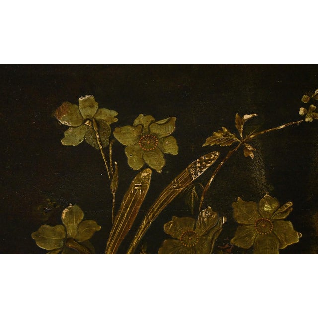 Wood Lacquered Wood Tea Table with Asian Decorations For Sale - Image 7 of 18