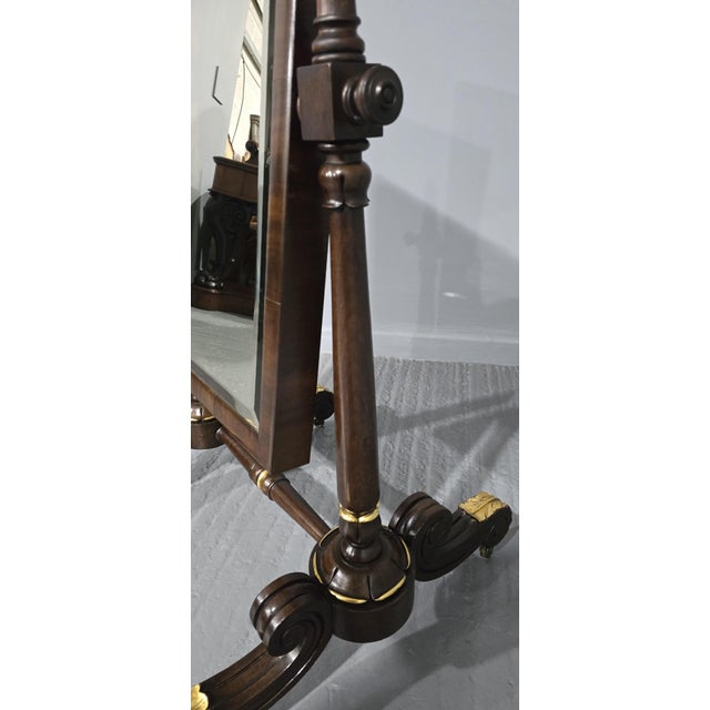 Wood Regency Mahogany Cheval Mirror, 1810 For Sale - Image 7 of 10