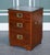 Military Campaign Yew Wood Bedside Table with Green Leather Top For Sale - Image 4 of 14