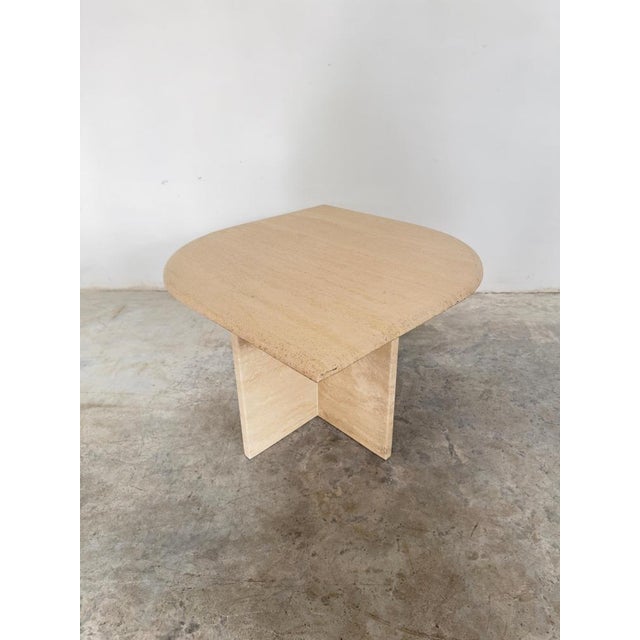 Cream Mid-Century Modern Model Teardrop Coffee Table in Travertine, 1970s For Sale - Image 8 of 9