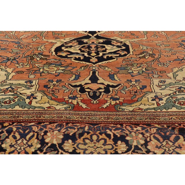 Textile Late 19th Century Persian Farahan Sarouk Rug, 10'06 X 13'07 For Sale - Image 7 of 12