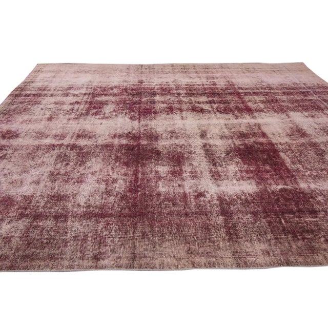 Textile Mid-20th Century Vintage Distressed Tabriz Wool Rug For Sale - Image 7 of 9