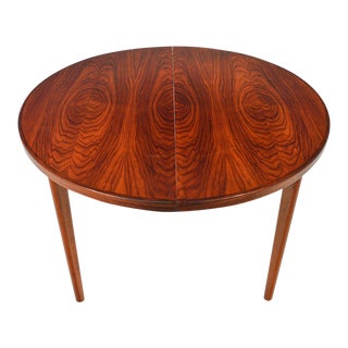 Danish Modern Round Brazilian Rosewood Table With Two Leaves