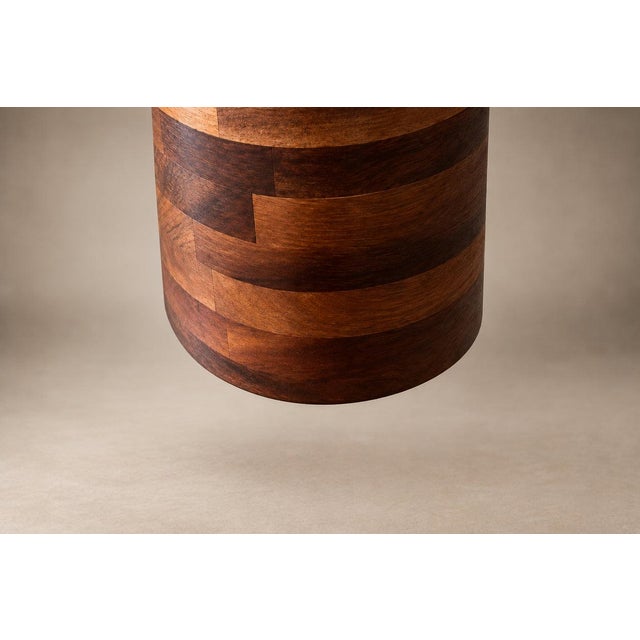1960s Brazilian Modern Taqueado Ice Bucket in Imbuia & Pau Marfim by Tropic-Art For Sale - Image 9 of 18