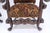 Wood Pair Gothic Oversized Heavily Carved Walnut Arm Chairs Tall Back Thrones MINT! For Sale - Image 7 of 13