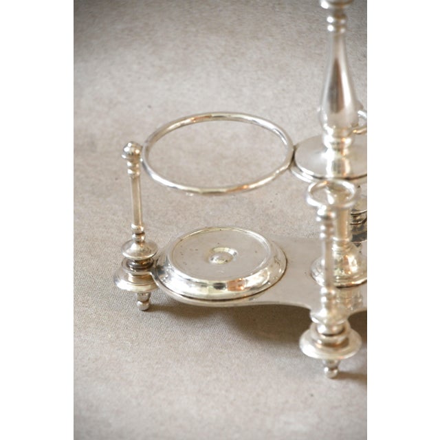 French Antique Christofle Silverplate Oil & Vinegar Cruet Stand For Sale - Image 3 of 4