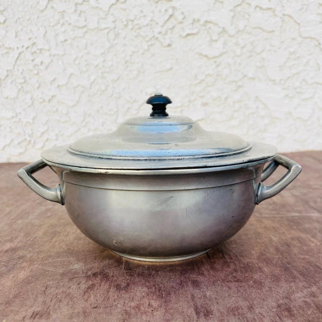French Country Mid 20th Century Mid Century Pewter French Serving Dish For Sale - Image 3 of 10