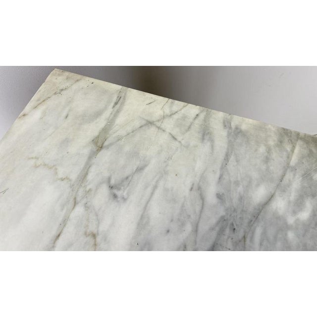 Antique French Oak Bedside Table with Marble Top For Sale - Image 10 of 11