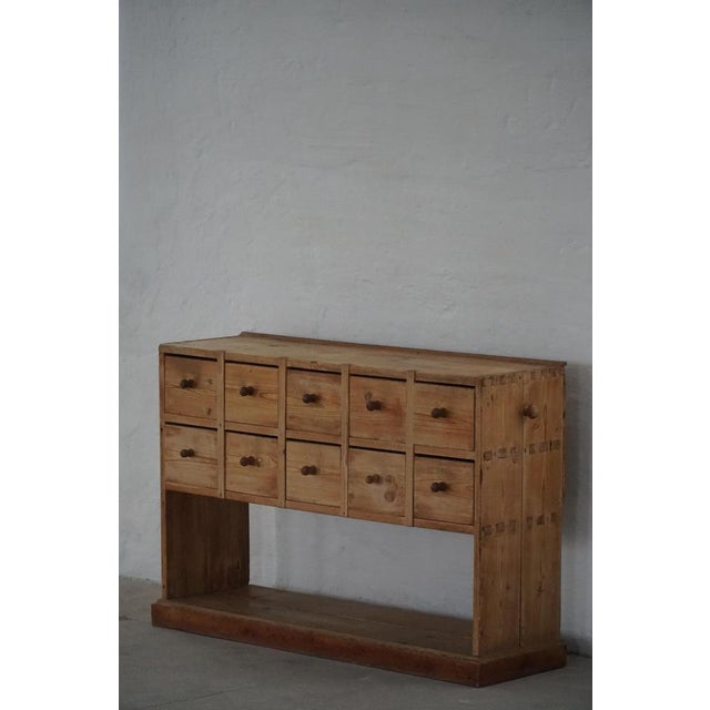 Antique Danish Pine Apothecary Cabinet or Console, 1850s-1880s For Sale - Image 6 of 16