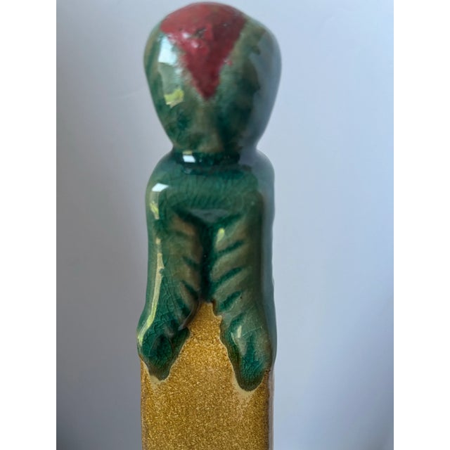 Pair of Late 20th Century Glazed Ceramic Painted Elephant Sculpture Figurines For Sale - Image 9 of 9