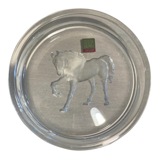 Hoya Crystal Japanese Wine Bottle Coaster For Sale