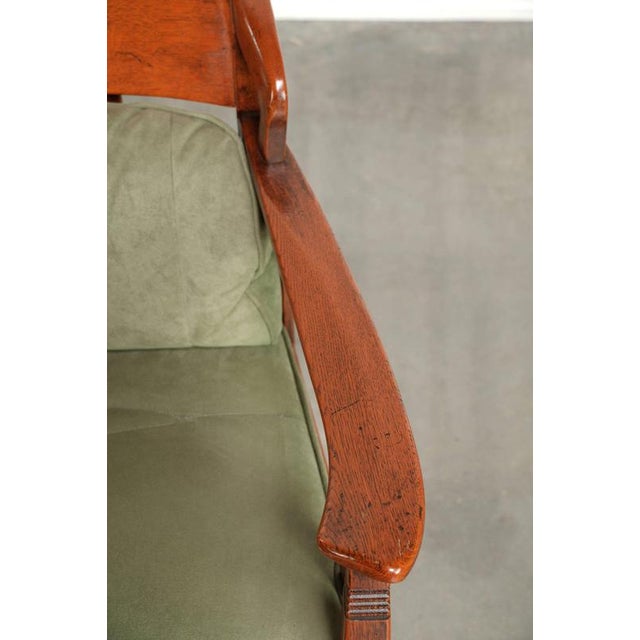 Art Nouveau Jugendstil Dining Chairs with Suede Upholstery from Schuitema, Set of 2 For Sale - Image 9 of 15
