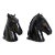 American Deco Pair of Ceramic Black Horse Head Bookends by Abingdon Pottery, 1940s For Sale