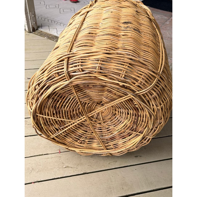 Vintage Extra Large Woven Basket For Sale In Seattle - Image 6 of 9
