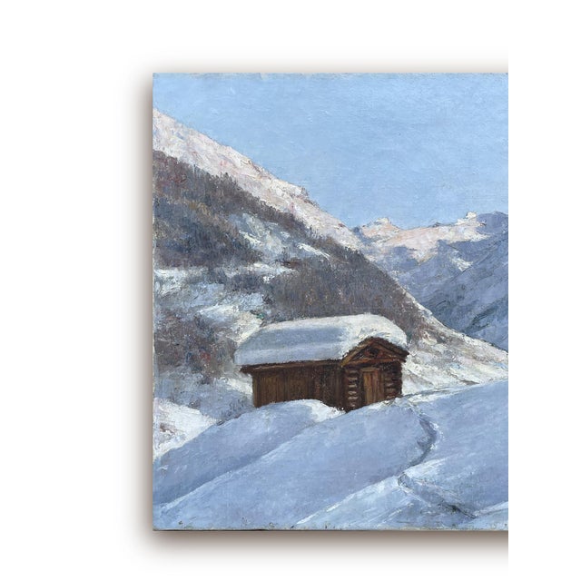 Clément Castelli, Snowy Landscape, 1890s, Oil Painting on Canvas, Framed For Sale - Image 7 of 15