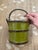 The Antique Primitive Wooden Forged Iron Rice Berry Bucket in green is a unique and charming piece that combines...