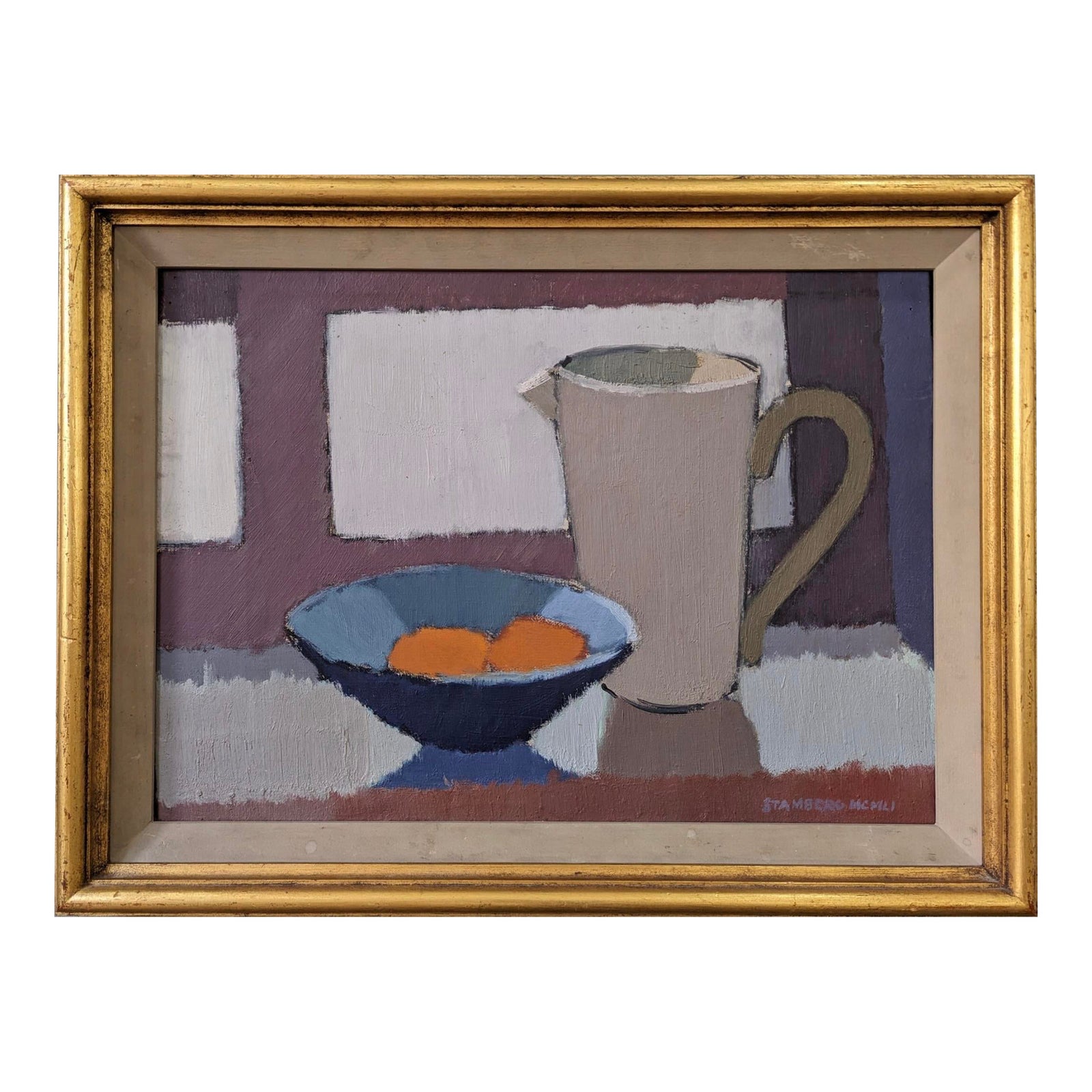 1951 MidCentury Modern "Still Life With Apricots" Vintage Swedish