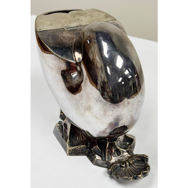 1880s English Silver Plated Nautilus Spoon Warmer For Sale - Image 10 of 11