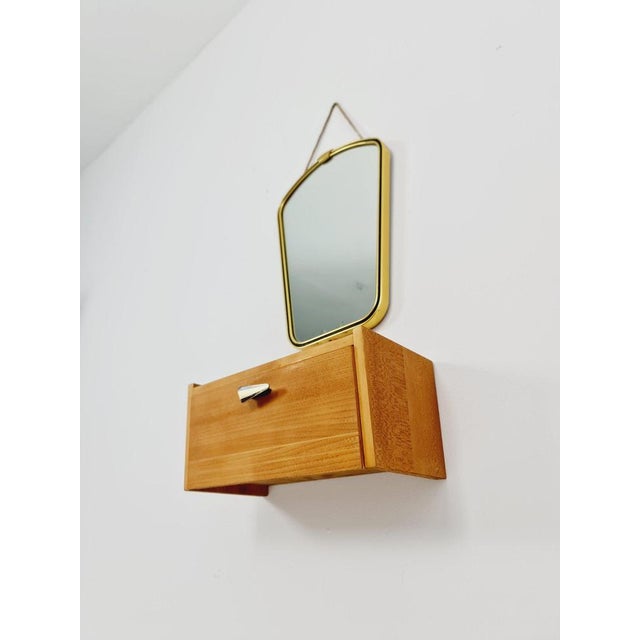 Mid-Century Asymmetric German Brass Kidney Wall Mirror, 1960s For Sale - Image 9 of 10