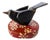 Contemporary Folk Art by Mikel Davison - Little Black Bird on Flowered Red Base For Sale