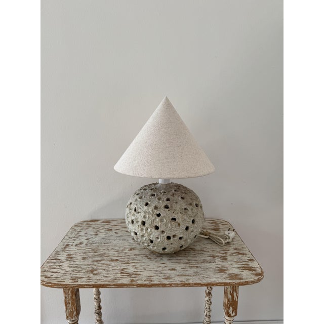 Mid-Century Modern Large Mid-Century Danish Butalist Ceramic Table Lamp in the style of Sejer, 1960s For Sale - Image 3 of 8